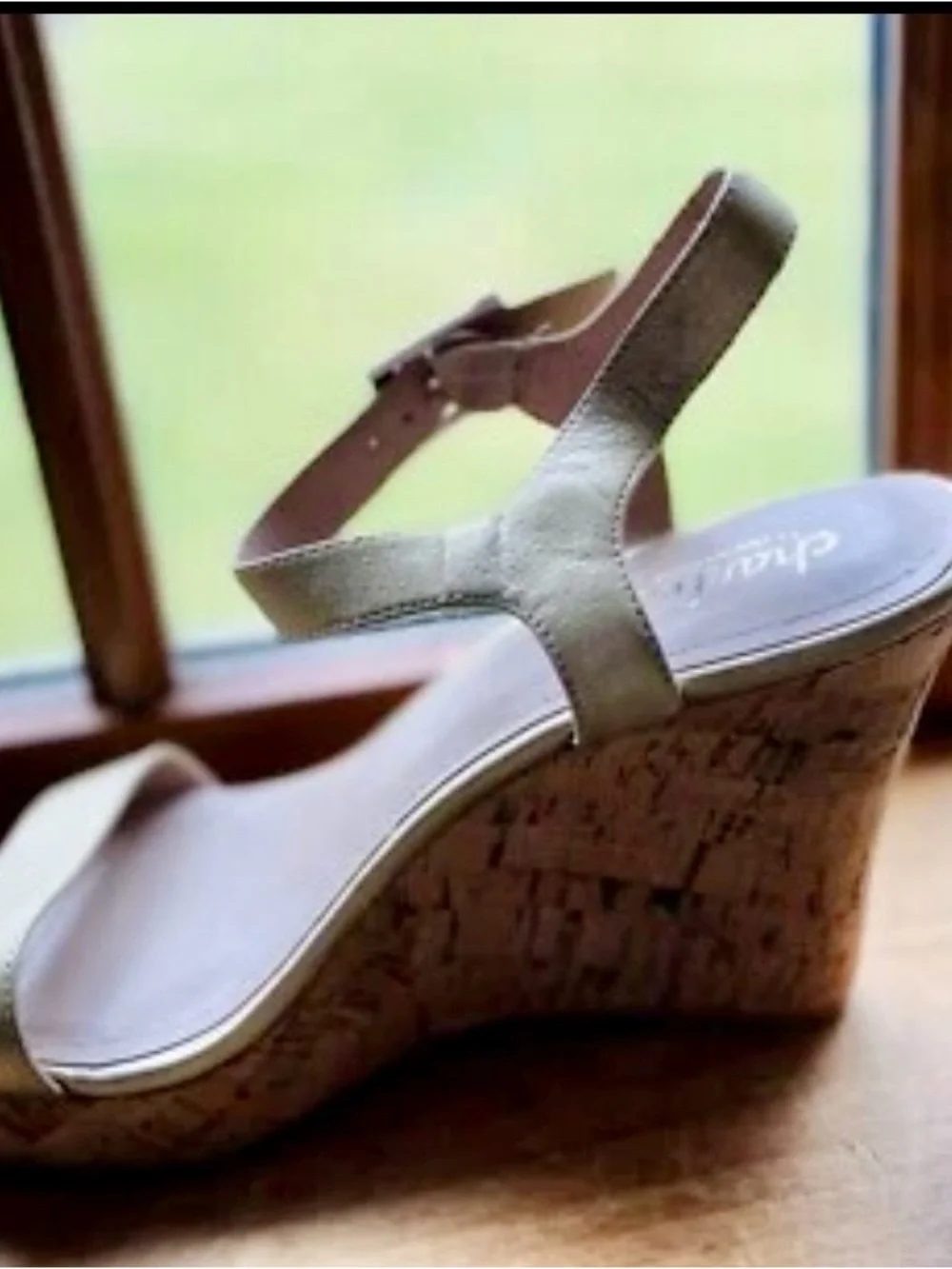 Charles by Charles David Women’s Gold Wedge Sandals with Ankle Strap